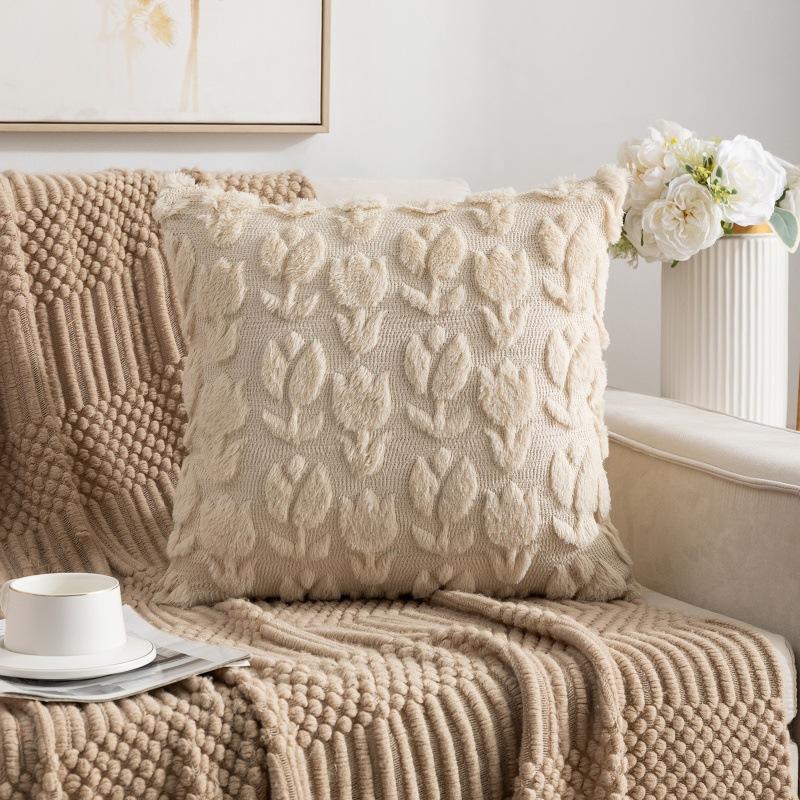 Kaninchen Samt Sofa Wohnzimmer Kissenbezug Ohne Kern Neuer Stil Verdickter Nachttisch Kissenbezug mit Erkerfenster Dekoration Rückenpolster