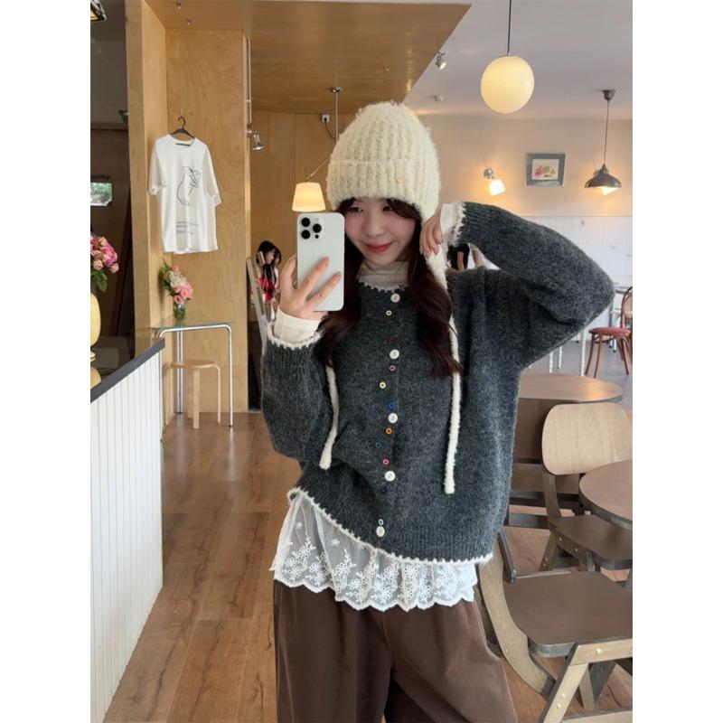 Sweet Wind Niche Age-reducing Temperament Long-sleeved Sweater Cardigan Women's New Autumn Thin Versatile Loose Top