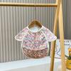 Baby Kids Waterproof Bibs Cute Rabbit Ears Decor Anti-dirty Apron Cover Smock for Saliva Eating Feeding Baking Art Painting