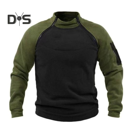 

Мужская толстовка в стиле пэчворк с ретро-воротником-стойкой, декором из молнии, контрастного цвета, облегающий повседневный спортивный топ для отдыха M армия зеленый