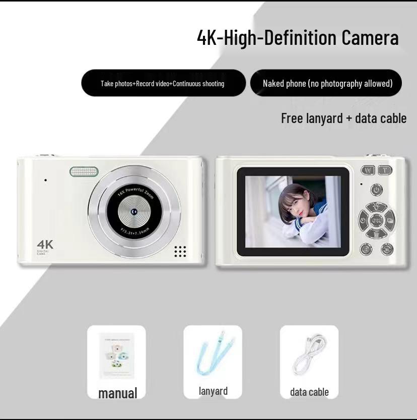 Retro 4K HD Portable CCD Camera for Students & Travel