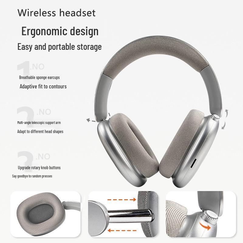 2026 Patchwork Knob Noise Cancelling Bluetooth Over-Ear Headphones - Long Battery Life, Low Latency, Compatible with Mobile Phones