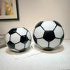 Football Shape Black and White Circle Glass Vase Geometric Football Ornaments Flower Vase Flowerpot Home Decoration Accessories
