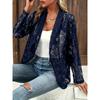 Giacca da Donna Taglie Forti con Grande Motivo Floreale Aperta Elegante Monocolore Pizzo Estiva Primaverile Maniche Lunghe