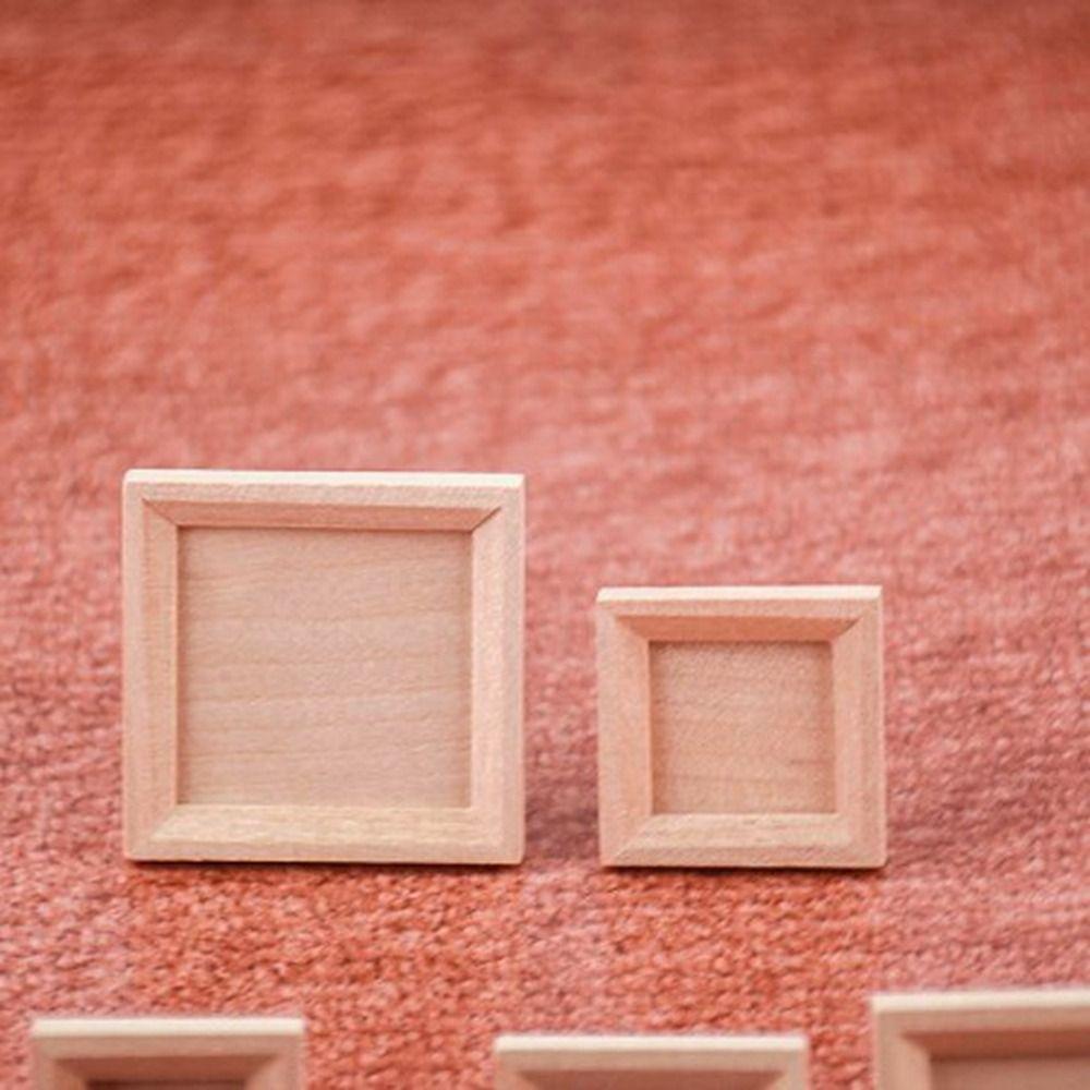2pcs 1/12 Dollhouse Miniature  Photo Frame DIY Accessories Photo Display New Wood Photo Frame