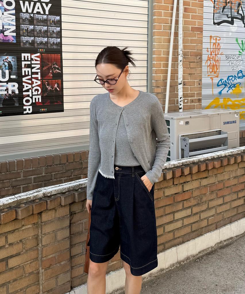 JUCYJUDY Two-In-One Lace Knit Cardigan Jzkt32Hb