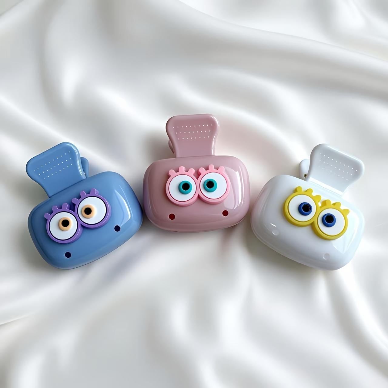 

3pcs Cute Eye-Shaped Toothbrush Holders - Dopamine Color Travel Set, Dustproof Toothbrush Protector for Home & Travel, Plastic