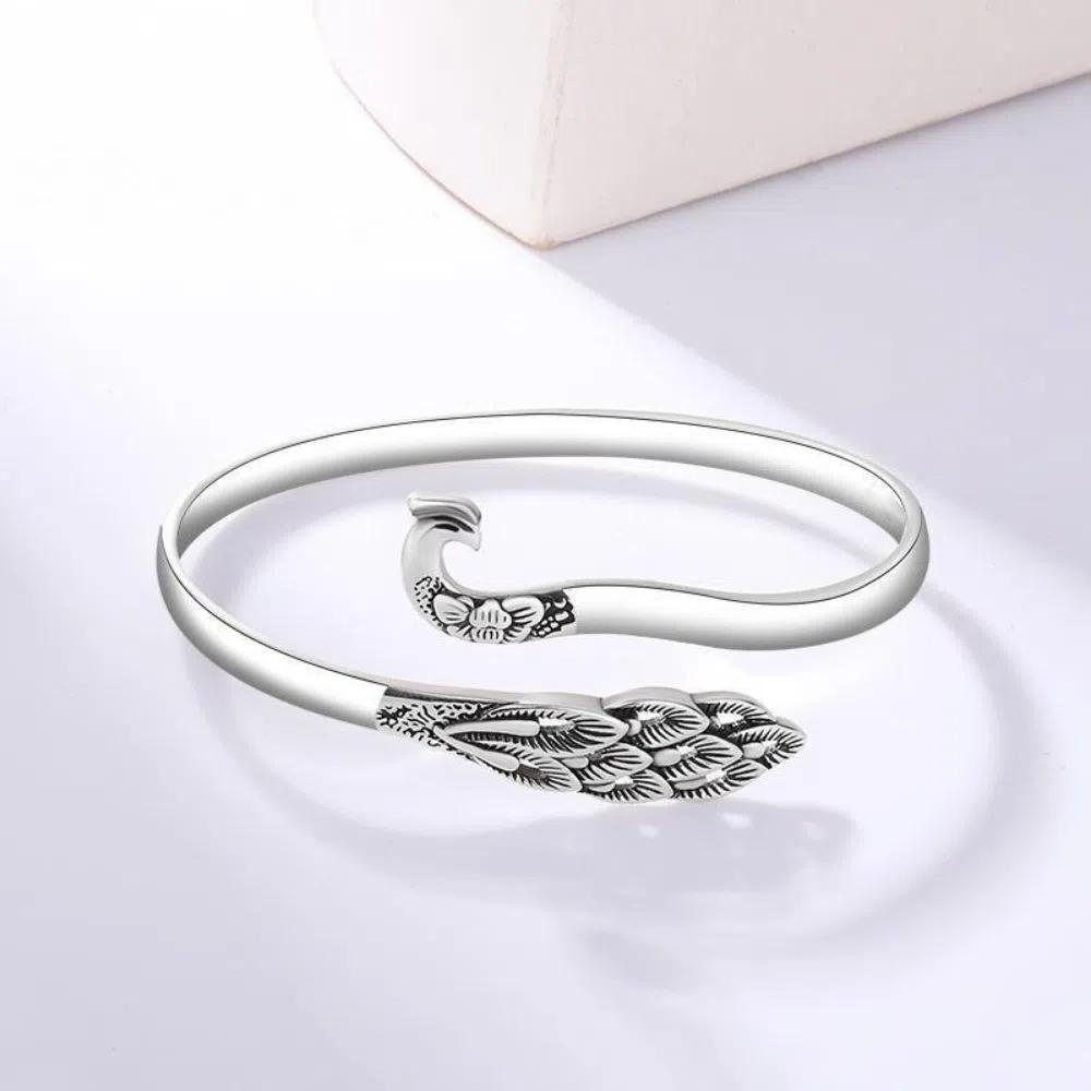 Hollow Chinese Style Bangle Vintage Ethnic Style Bracelet Peacock Opening Bracelet  Jewelry Gifts