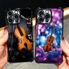 Violin Music Plating Phone Case For Xiaomi Poco X5 X6 X7 X8 Pro Max F8 Ultra F7 M8 M7 M5S Redmi 15C 15 14C 13C 13 X3 12C F6