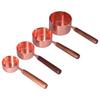 4Pcs Measuring Cups and Spoons Set with Copper Plated Handle Baking Tool for Kitchen