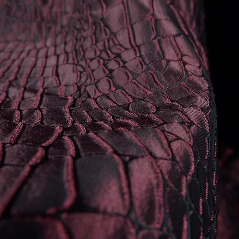 Three Dimensional Block Crocodile Pattern Irregular Bark Texture for Diy Sewing Thin Clothing Jacquard Fabric Designer Fabric 50x135cm