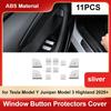 Window Button Protectors Cover Accessories Car Door Window Protective Film Kit for Model Y Juniper Model 3 Highland 2025+