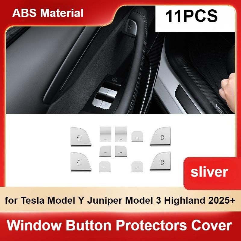 Window Button Protectors Cover Accessories Car Door Window Protective Film Kit for Tesla Model Y Juniper Model 3 Highland 2025+