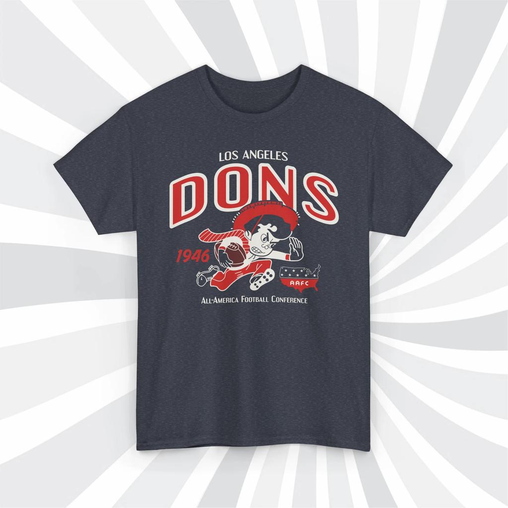 Los Angeles Dons 1946 AAFC Vintage Football Navy Heather T-Shirt - Rams Chargers