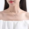 Micro-inlaid Diamond Clover Necklace Pearl Tassel Pull-out Clavicle Chain New Versatile Women
