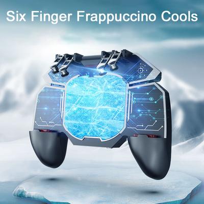 Phone Cooler Fan Game Controller Grip 6 Finger Trigger Joystick Phone Game Controller For Mobile
