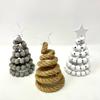 Christmas Tree Desktop Ornament Nordic Style Artificial Swivel Beads Top Star Small Artificial Tree Festive Holiday Decoration