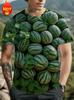 Wassermelone 3D-Druck Herren Kinder T-Shirt Sommer Mode Frucht Grafik T-Shirts 2025 Neu Herren Damen Rundhals Kurzarm Harajuku Tee