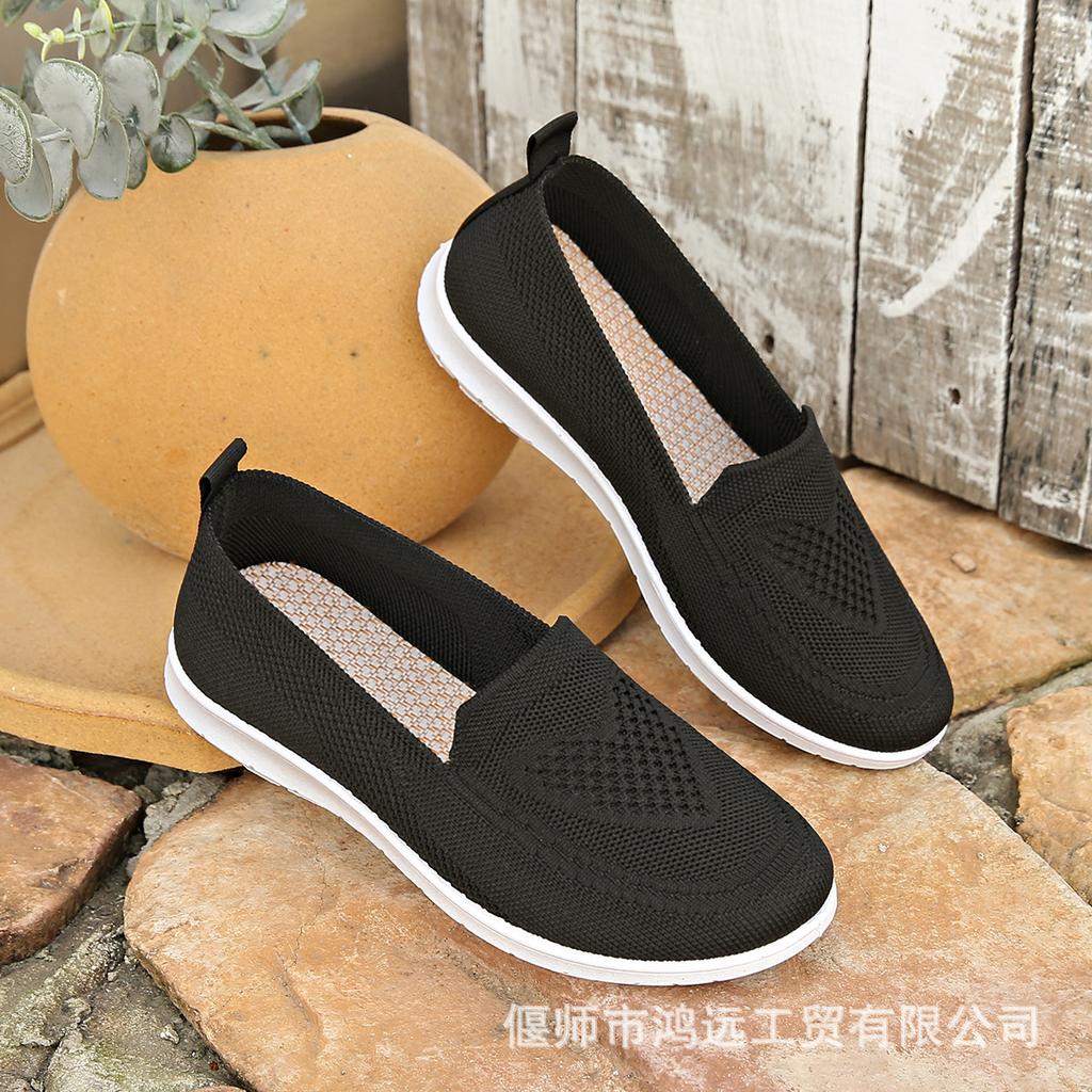 Foreign trade shoes women's spring and autumn large size women's casual single shoes one pedal old Beijing cloth shoes sticker