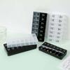 Portable Travel Medicine Organizer 7-Day Divided Storage Box 14-Compartment Pill Storage Container Pills, Vitamins, Fish Oil