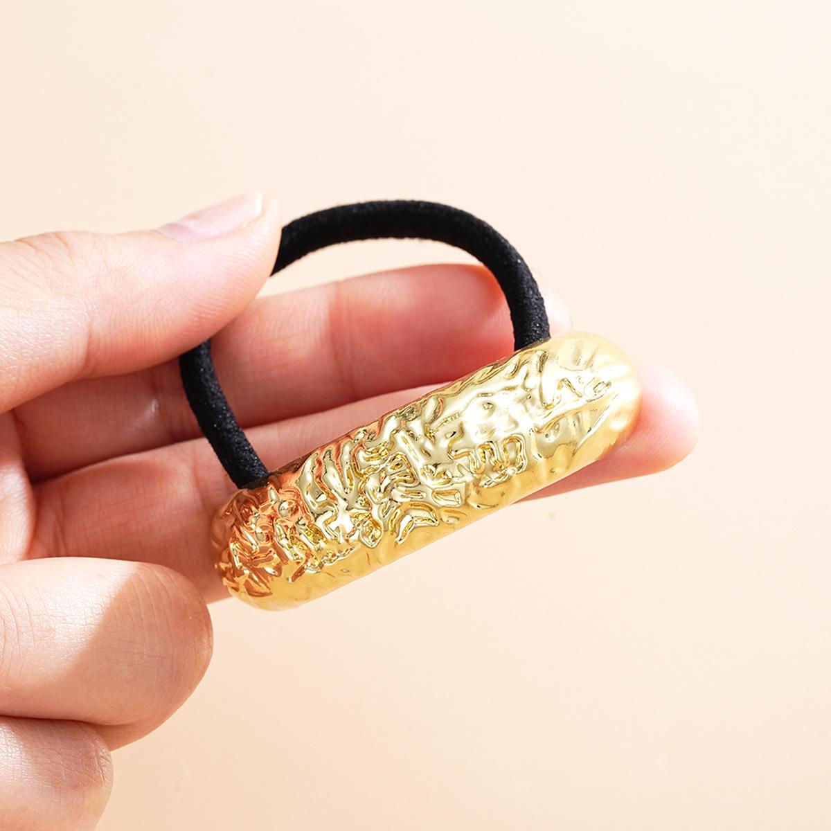 

New Metal Irregular Golden Color Hair Bands Elastic Hair Scrunchies Hair Rope Headbands Women Girls Hair Accessories Gifts 2026