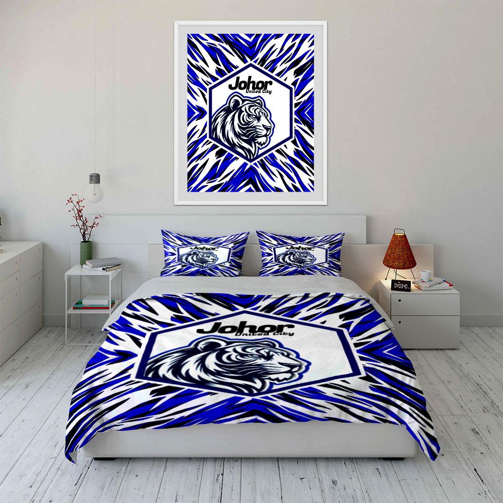 Blue Tiger Johor Bedding Set Bedding Duvet Cover Set Duvet Cover Pillowcases (1 * Duvet Cover 2 * Pillowcases, without duvet insert)