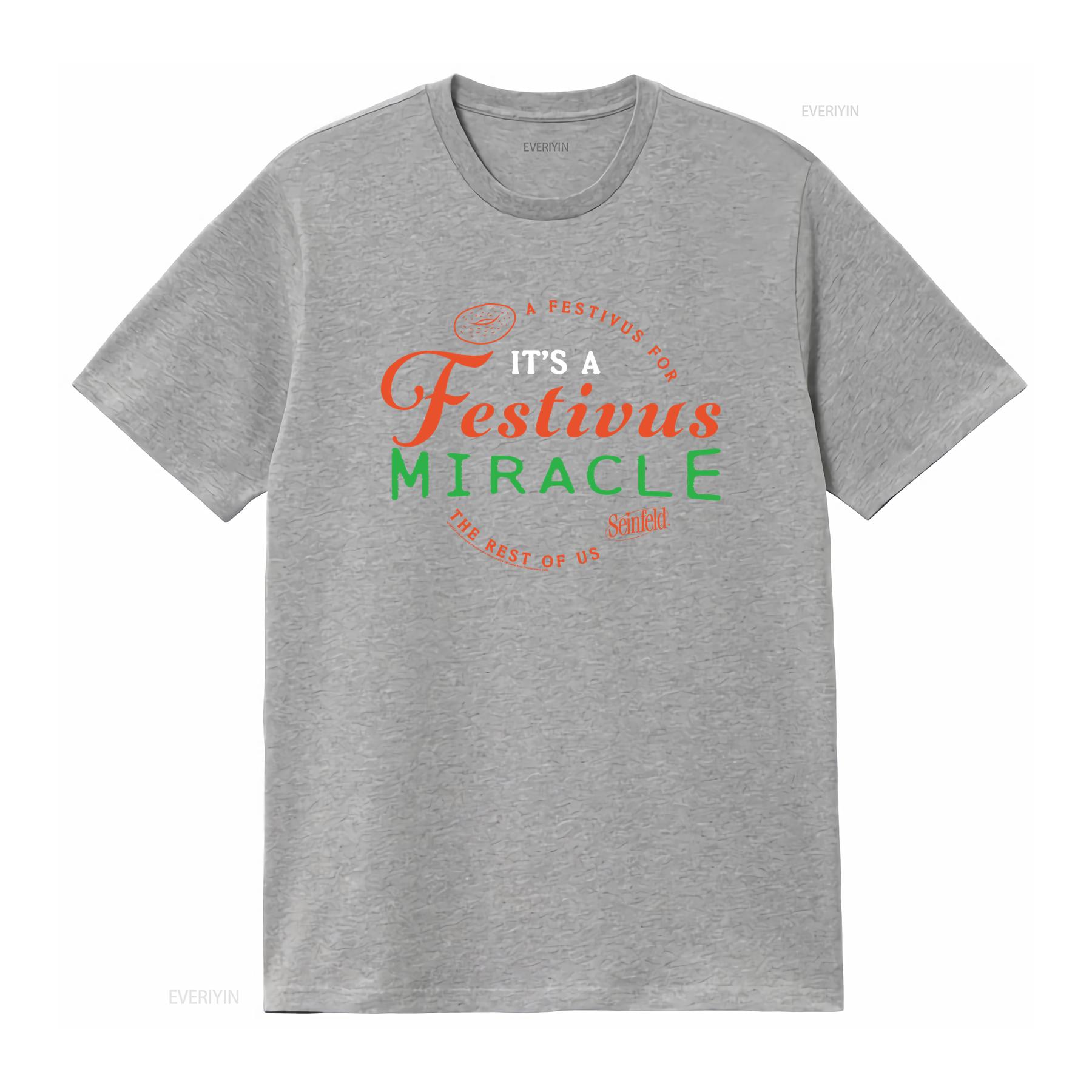 Seinfeld It s A Festivus Miracle T Shirt vintage Washed Comfortable graphic fashion Slightly Unisex Stretched Breathable homme S