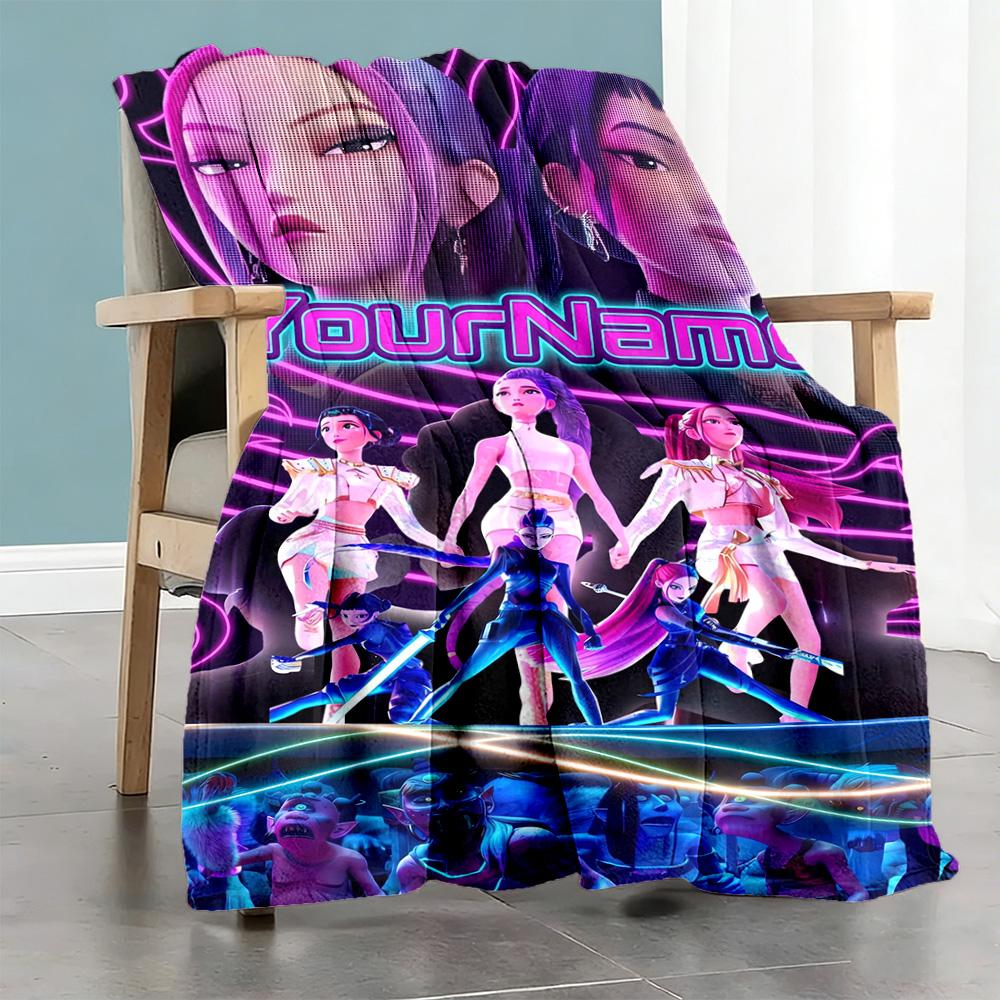 Demon Hunter Girls 9 Customize Text Blanket Throw Personalized Blanket Comfortable Throw For Office Picnics Home Decor Livingroom