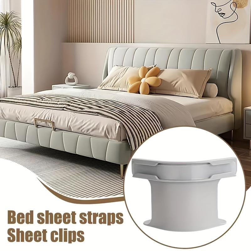 4pcs Bed Sheet Clips & Holders - Durable PP Plastic, Grey Geometric Design, Secure Non-Slip Grip for All Bed Sizes, Prevents Sliding