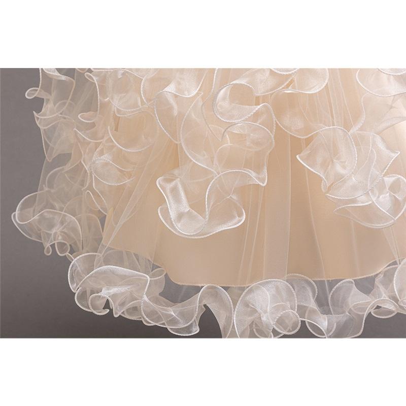 Kinder-Prinzessinnenkleid, Aufführungskostüm, Mädchen-Pailletten-Tüll-Spitzenkleid