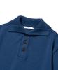 KNITTED Cotton Button Collar Knit Dawn Blue