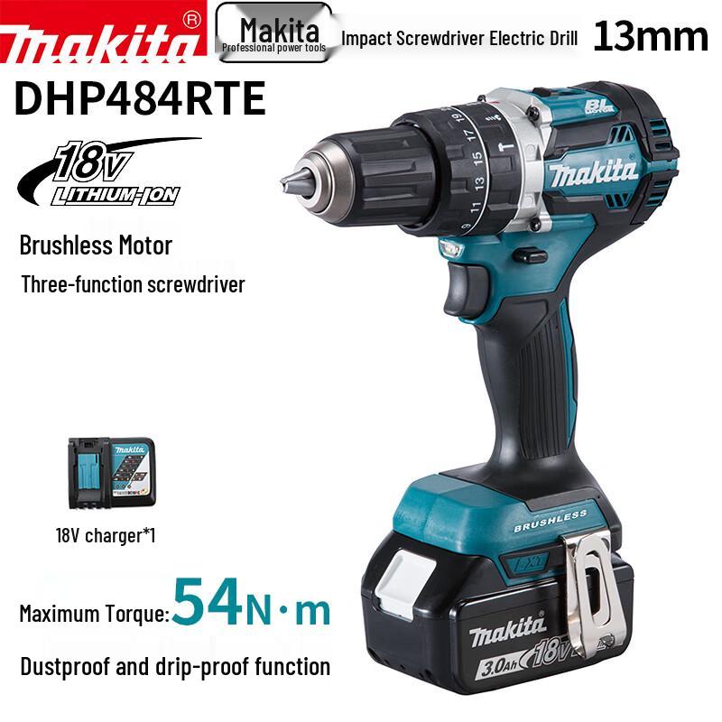 

Makita DHP484 Series 18V Cordless Brushless Impact Driver Drill CN plug (adapter included)