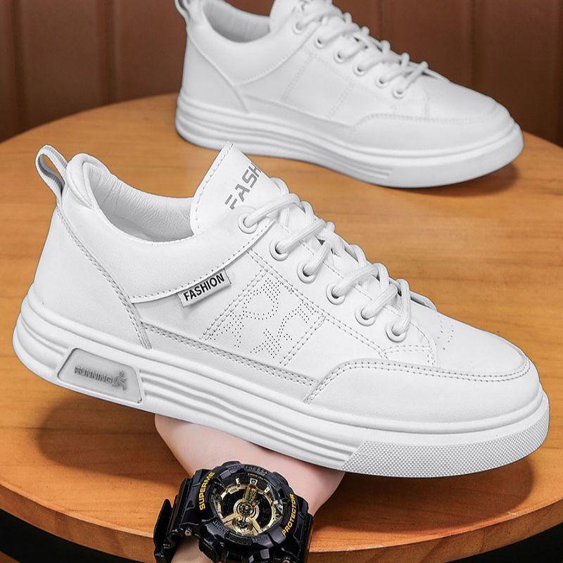 

Large Men s Autumn Niche Slip-On White Flat Casual Shoes 44