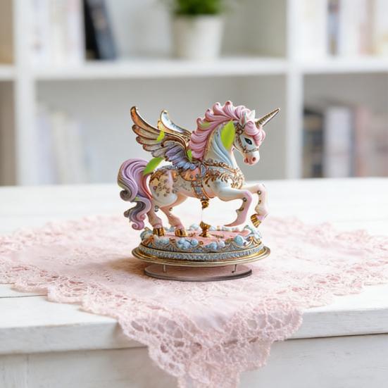 Strasssteine Fliegendes Pferd Ornament 2D Flache Acryl Dekorative Figur Heim Büro Auto Schnitzerei Tier Tischdekoration