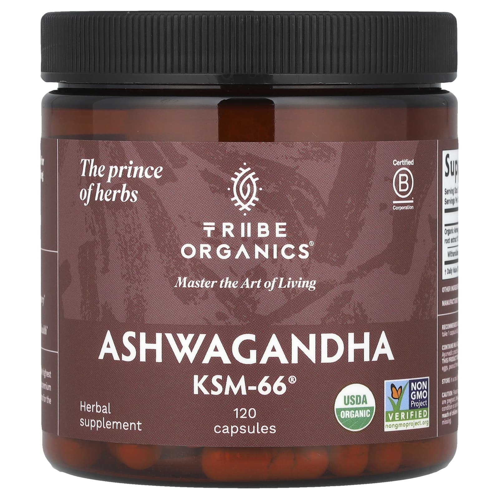 

Tribe Organics, Ashwagandha KSM-66®, 120 капсул