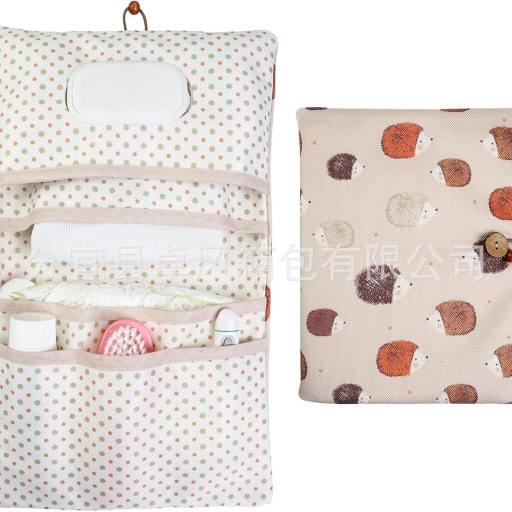 Portable Baby Diaper Storage Bag with Wet Wipe Holder