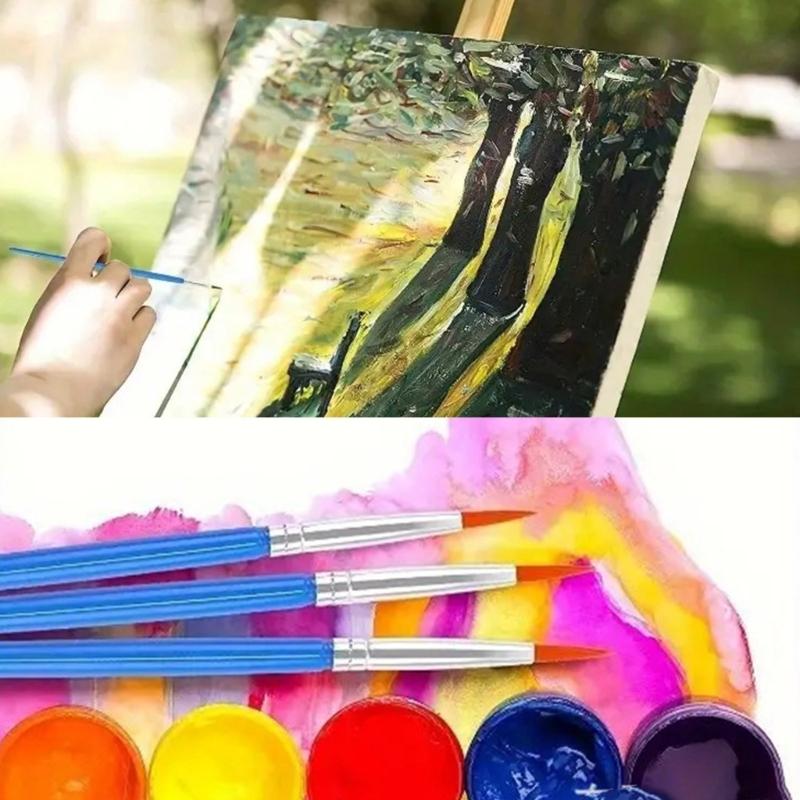 50 Pcs Painting Brushes With Comfortable Grip Pointed Round Flat Paint Brush Drawing Supplies For Artists And Students