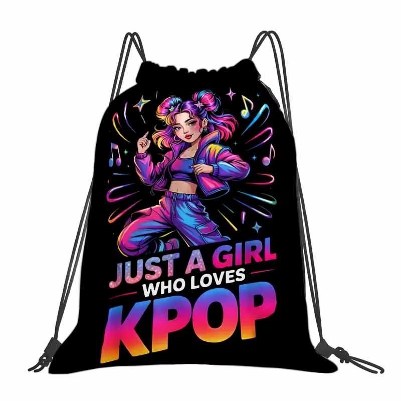 2026 Drawstring Fitness Bag Hunter Witch Team Sports Backpack Kpop Cartoon Storage Outdoor Daypack
