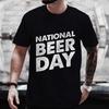 International Beer DAY Graphic T Shirt for Men Summer Short Sleeve Tees Male Drinking Party Oversized Y2k Clothes Streetwear