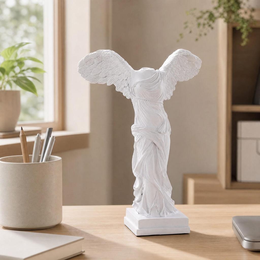 Winged Success Statue Workmanship Figurine with Pedestal