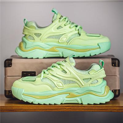 Klobiger Sneaker Herren Designer Laufschuhe Mode Casual Mikrofaserleder Mesh Atmungsaktiv Höhenerhöhend Flache Plateauschuhe