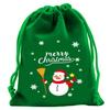 5Pcs Merry Christmas Velvet Bags Green/Red/Blue Drawstring Pouch Candy Gift Bag Jewelry Packaging Bags Xmas New Year Supplies