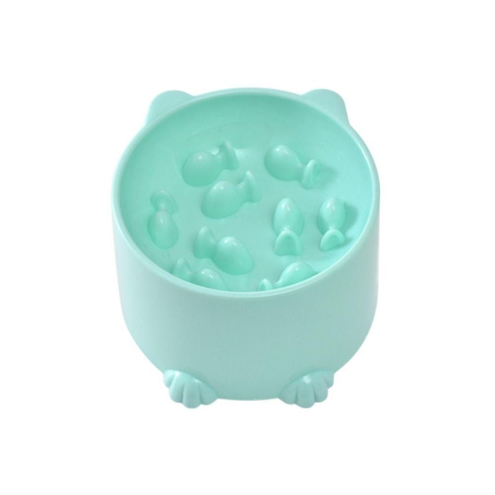 

Противоудушье Миска-медленная кормушка для питомцев Мультяшная миска для кормления Диспенсер для кошачьего корма Миска для кошачьего корма Дом зелёный