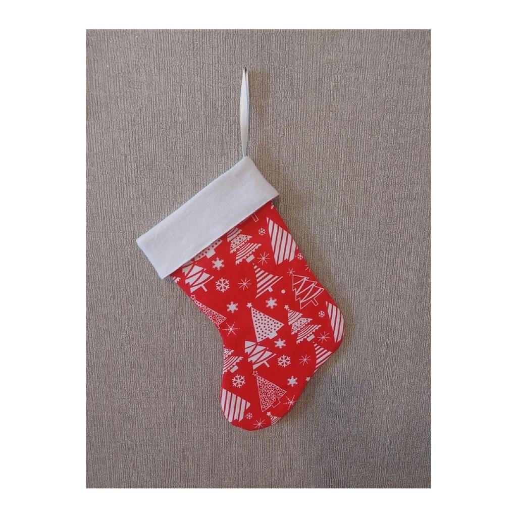 New Year Pine Tree And Fireplace Decoration Gift Socks (handmade)