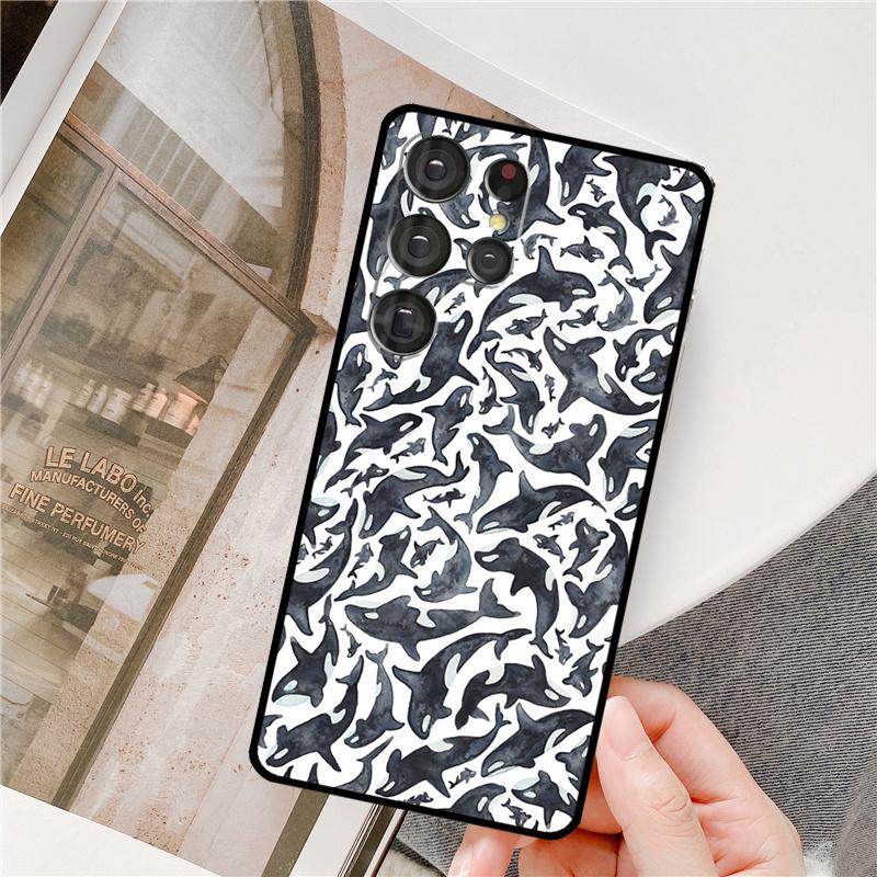 Orcas Killer Whales Case For Samsung Galaxy S23 S22 S21 Ultra Note 20 S8 S9 S10 Note 10 Plus S20 FE Back Cover
