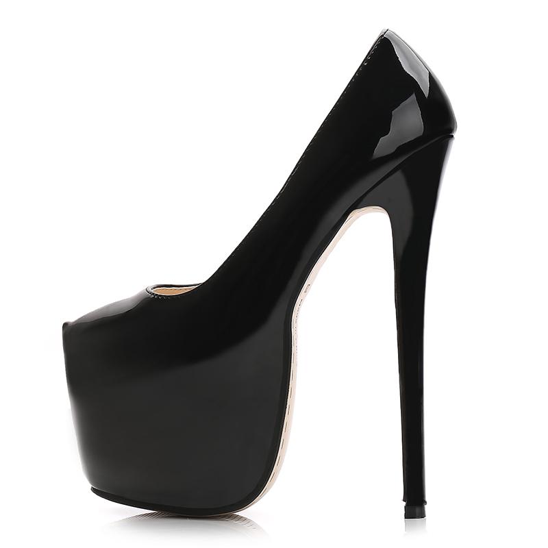 Sexy 18cm Ekstreme Høye Hæler Sko Kvinne Plattform Svart Rød Rosa Hælede Pumps Dame Stor Størrelse Stripper Fetish Dans Bryllupssko