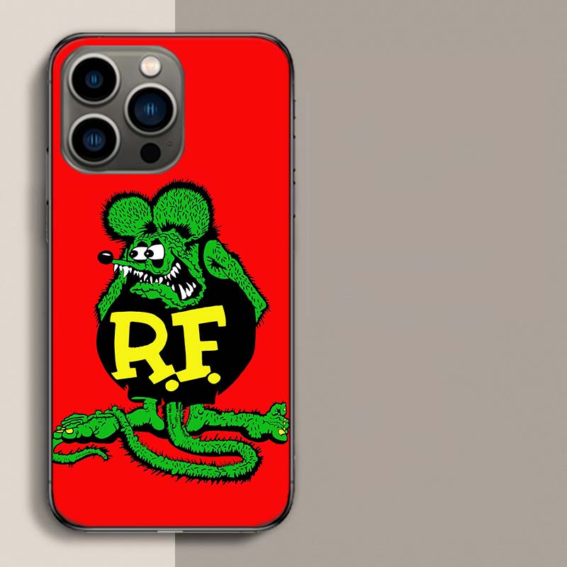 Surf Cool Rat F-Fink Phone Case For Iphone 17 Air 15 Pro 14 Plus 16 Pro Max 12 13 Mini 11 16E X XS Cover Cute Fundas