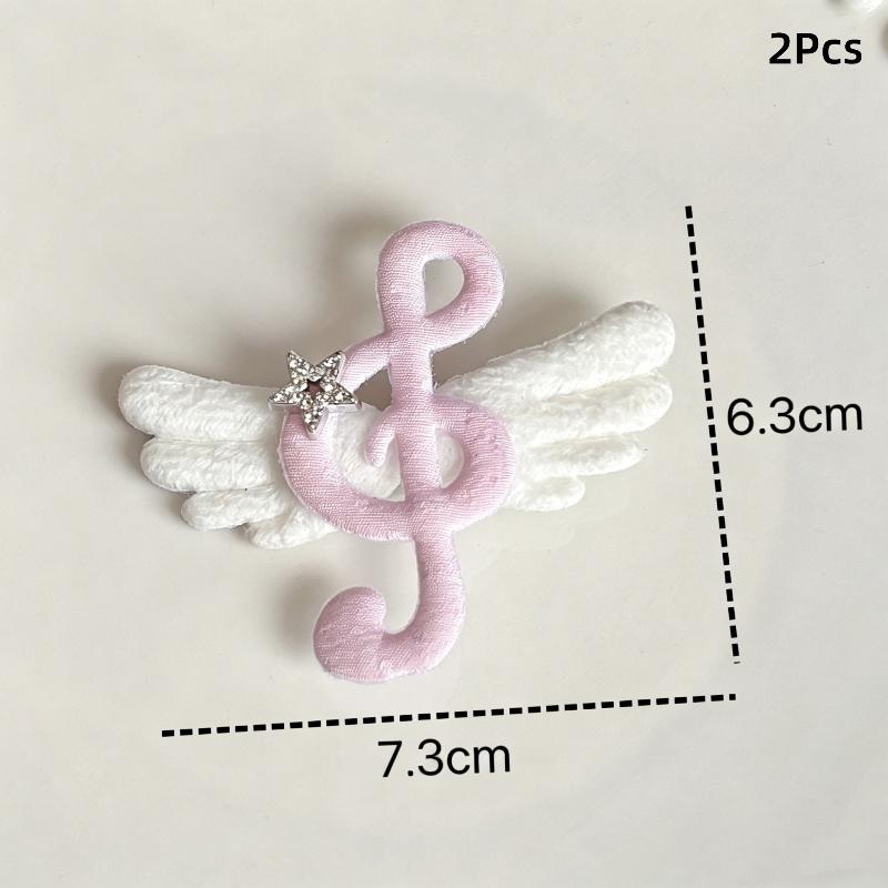 

2Pcs Y2K Music Note Wing Hair Clips Sweet Girls Women Accessory for Holiday Festival Outfits