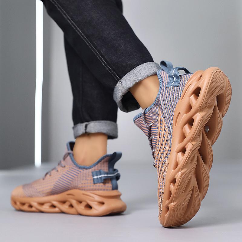 Sports Shoes Men's Fly Woven Mesh, Light Men's Shoes with Fried Dough Twists Soles Sneakers
