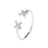 English Letter X Ring Opening Trendy Student Small Fresh Personality Creative Versatile Shining Right Or Wrong Ring Woman
